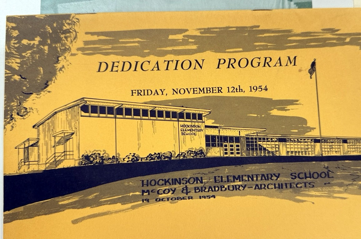 Hockinson Elementary School dedication program dated November 12, 1954