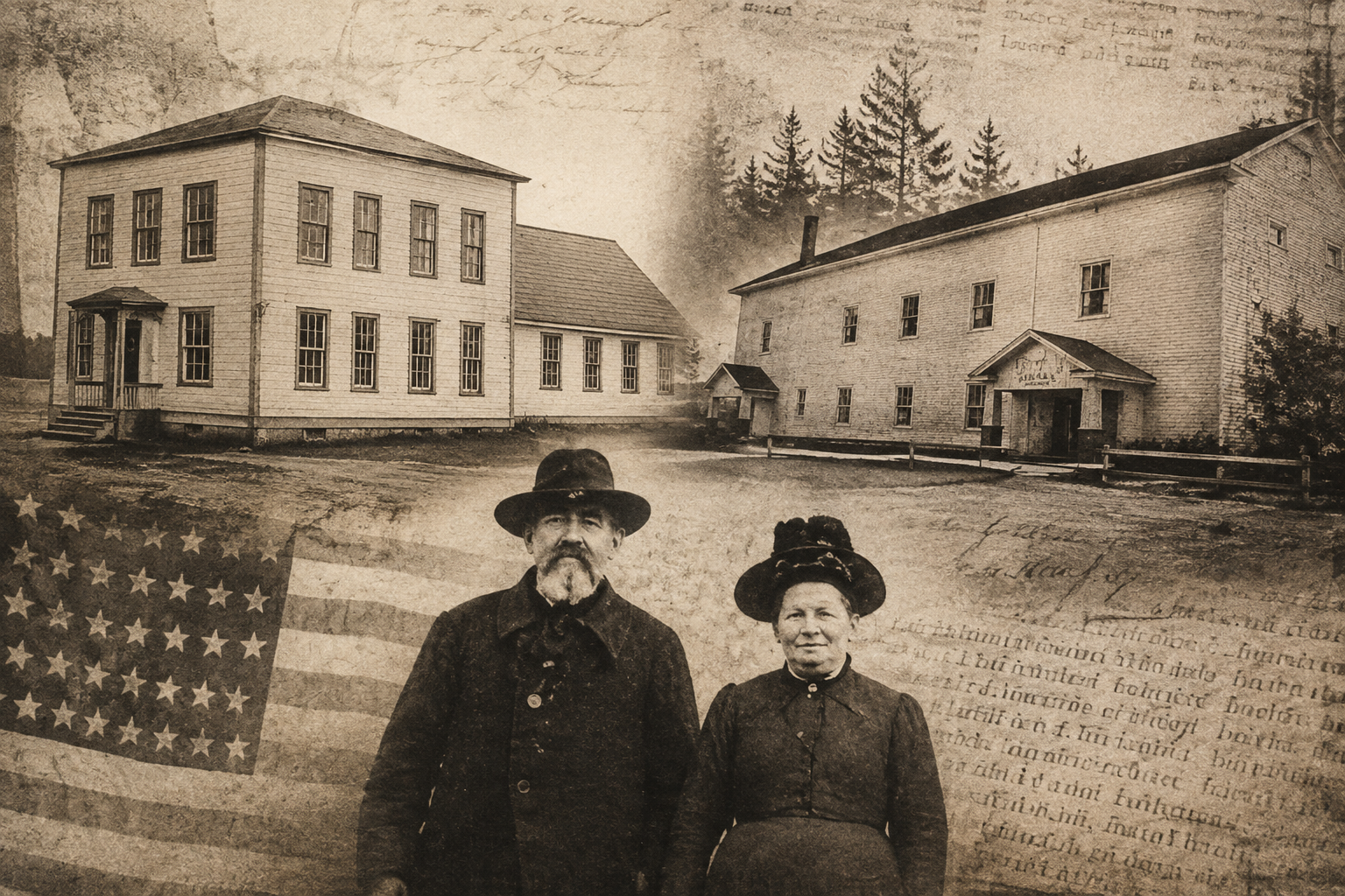 Illustrative Hockinson heritage scene representing major periods in the community's history timeline