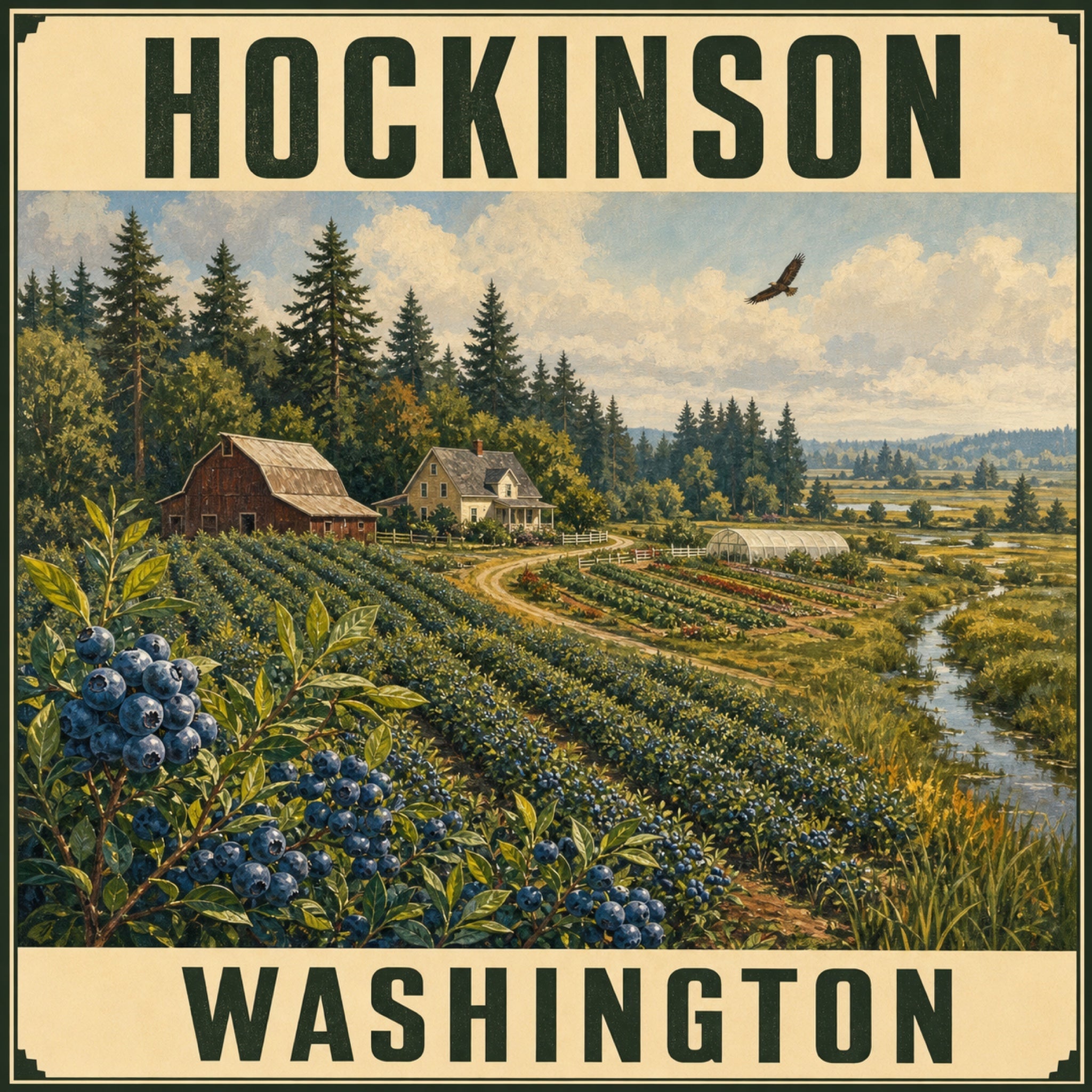 Hockinson Washington vintage travel poster