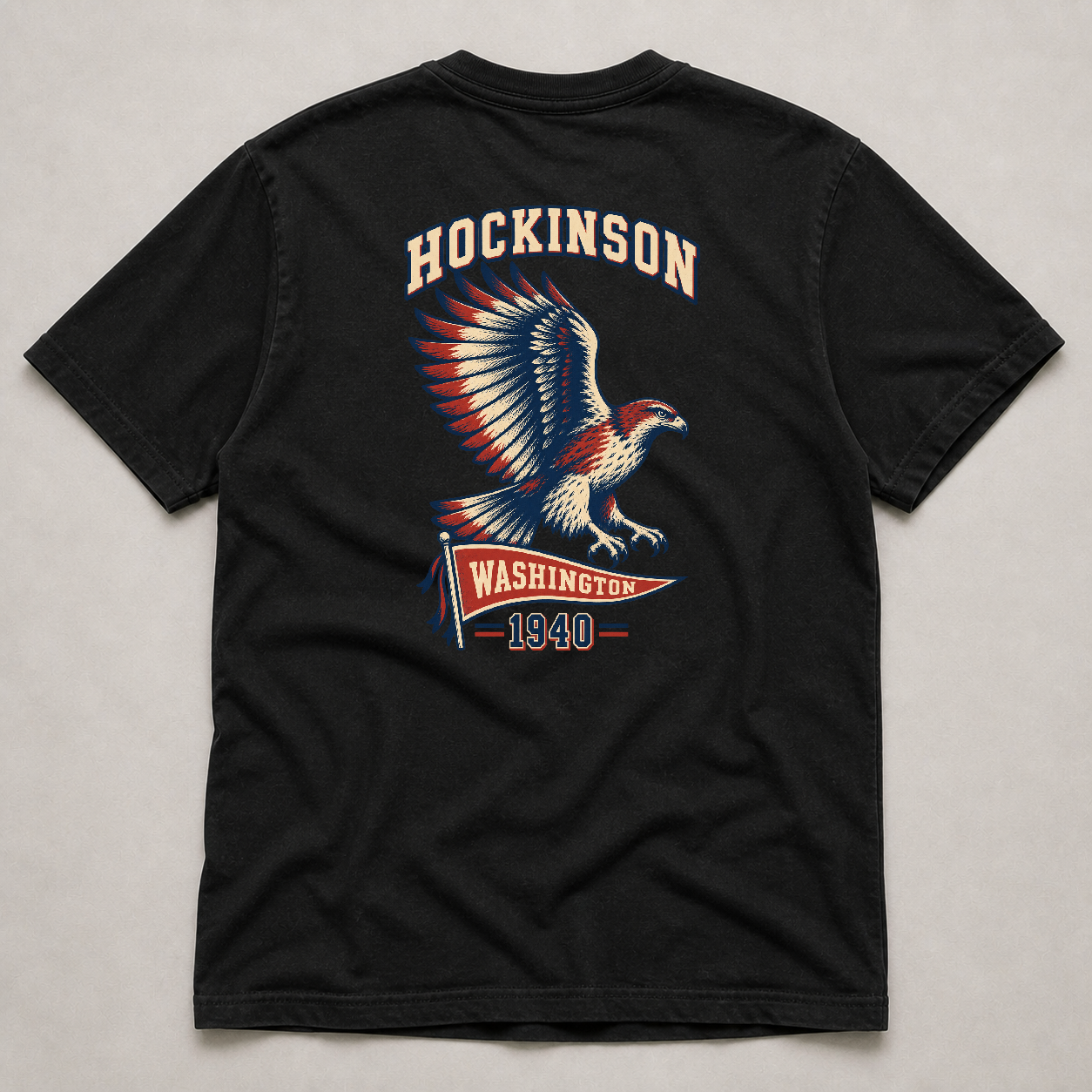 Back print view of Hockinson WA 1940 Heritage Series T-Shirt