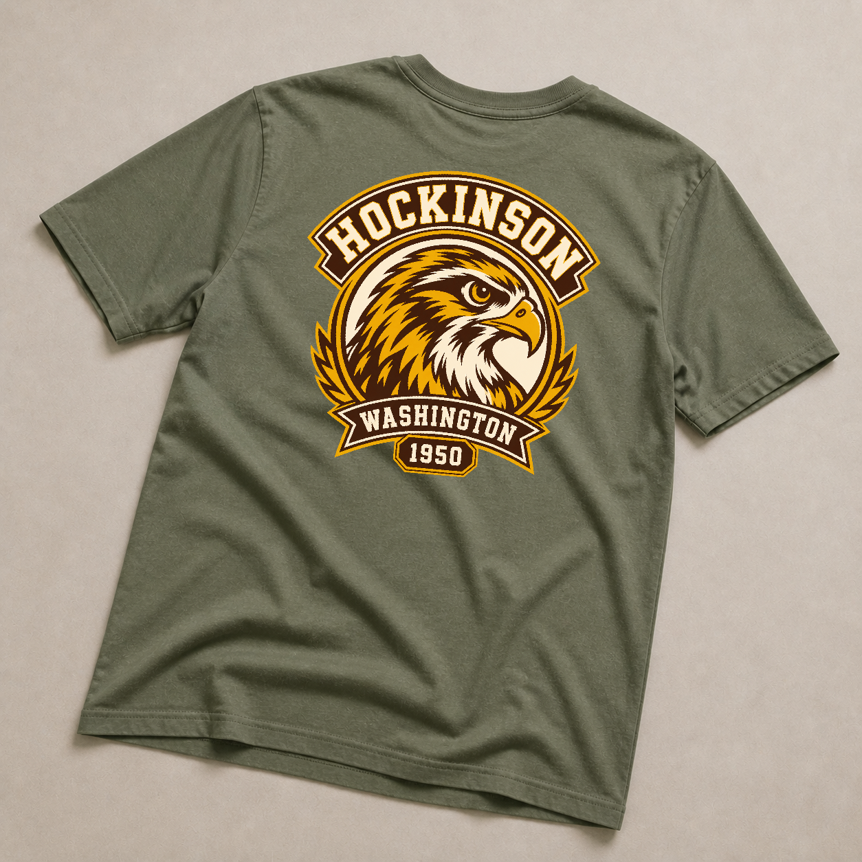 Back print view of Hockinson WA 1950 Heritage Series T-Shirt