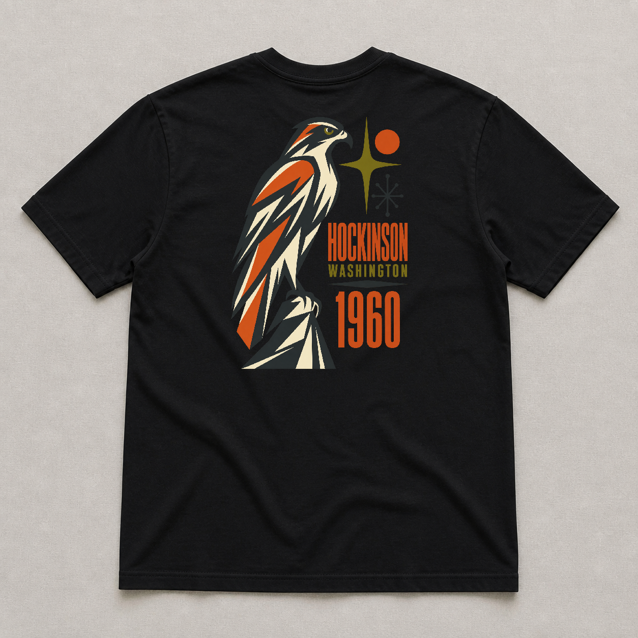 Back print view of Hockinson WA 1960 Heritage Series T-Shirt