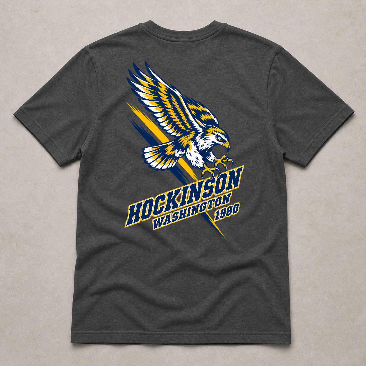 Back print view of Hockinson WA 1980 Heritage Series T-Shirt