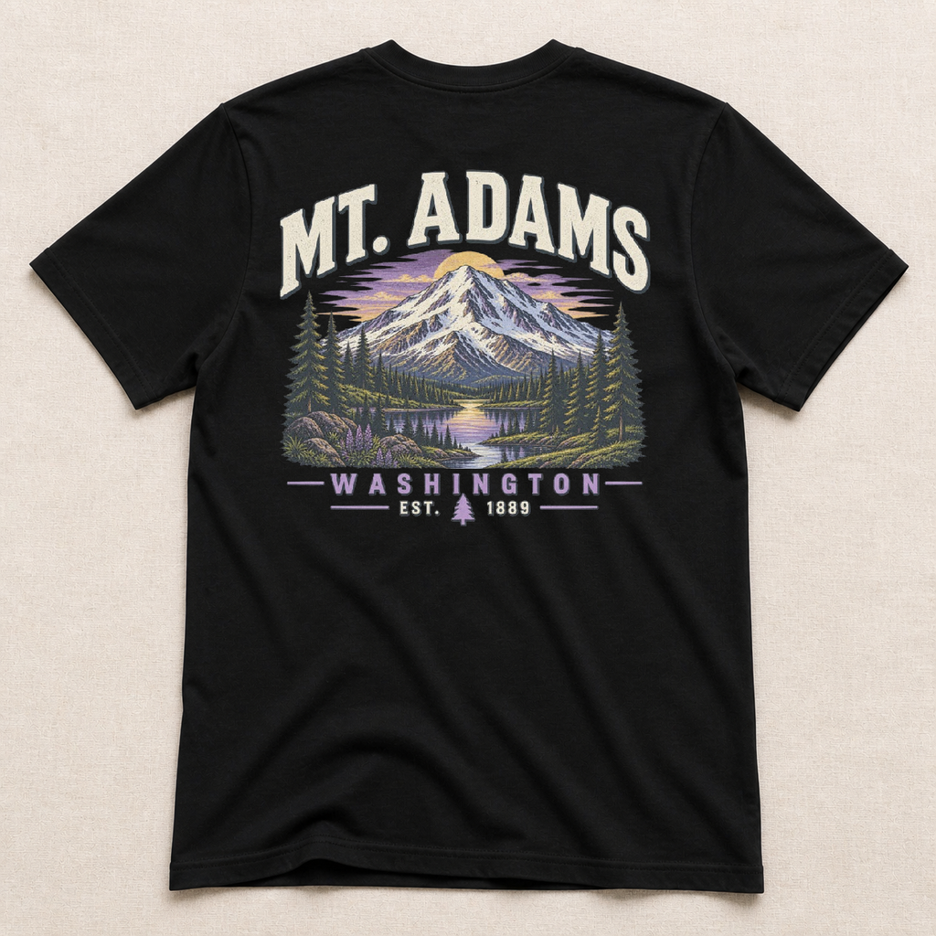 Back print view of Mt. Adams Mountain Collection Tee