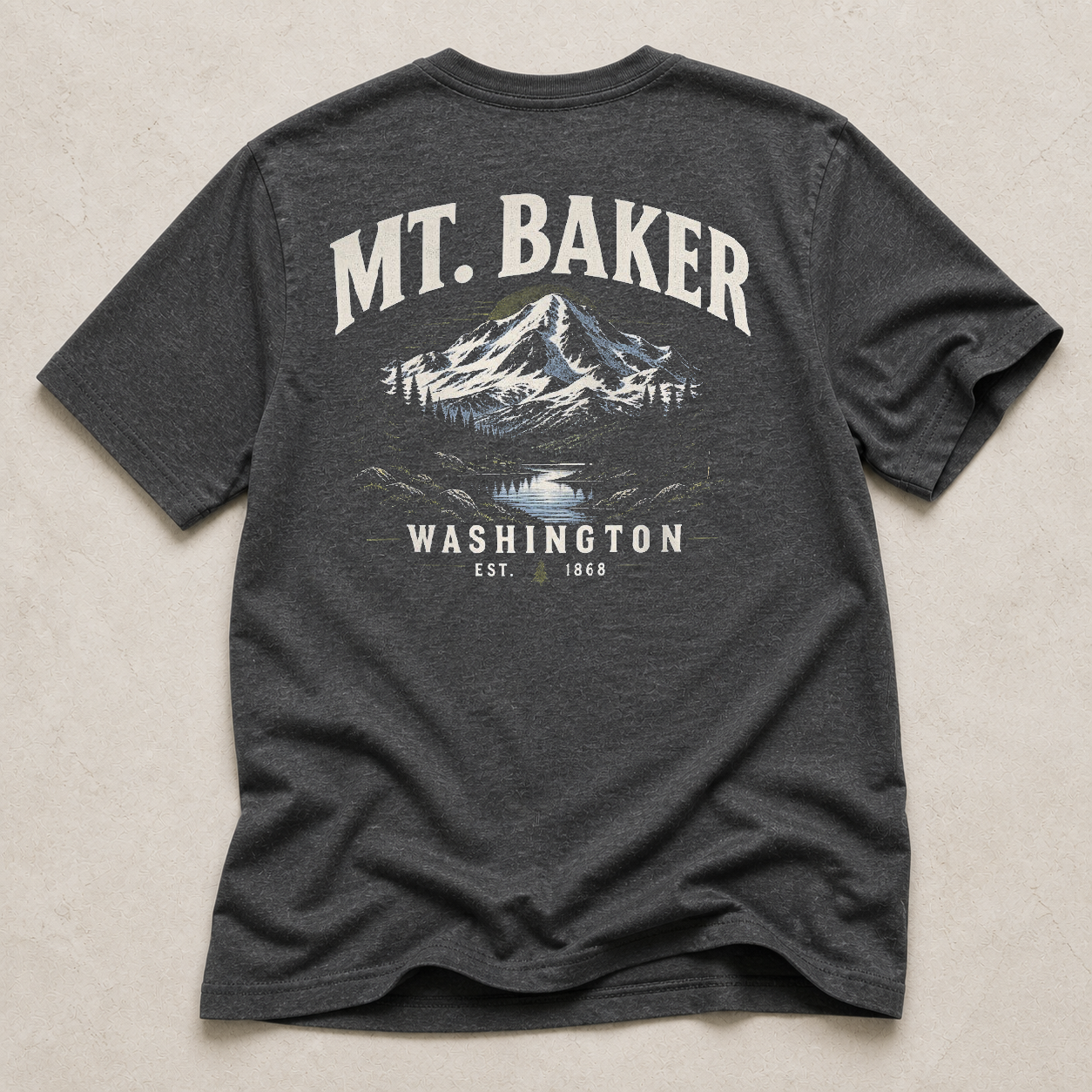 Back print view of Mt. Baker Mountain Collection Tee