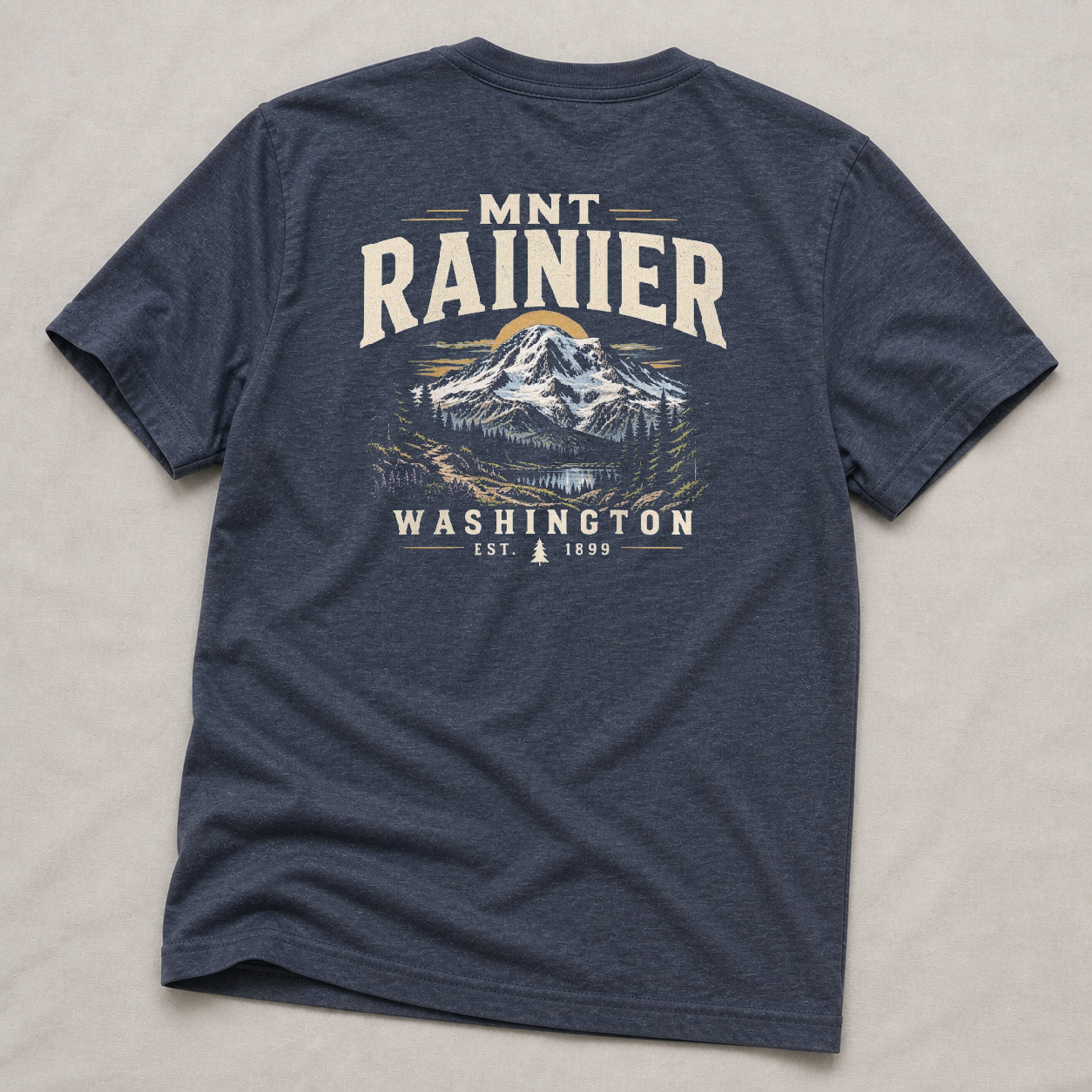 Back print view of Mt. Rainier Mountain Collection Tee