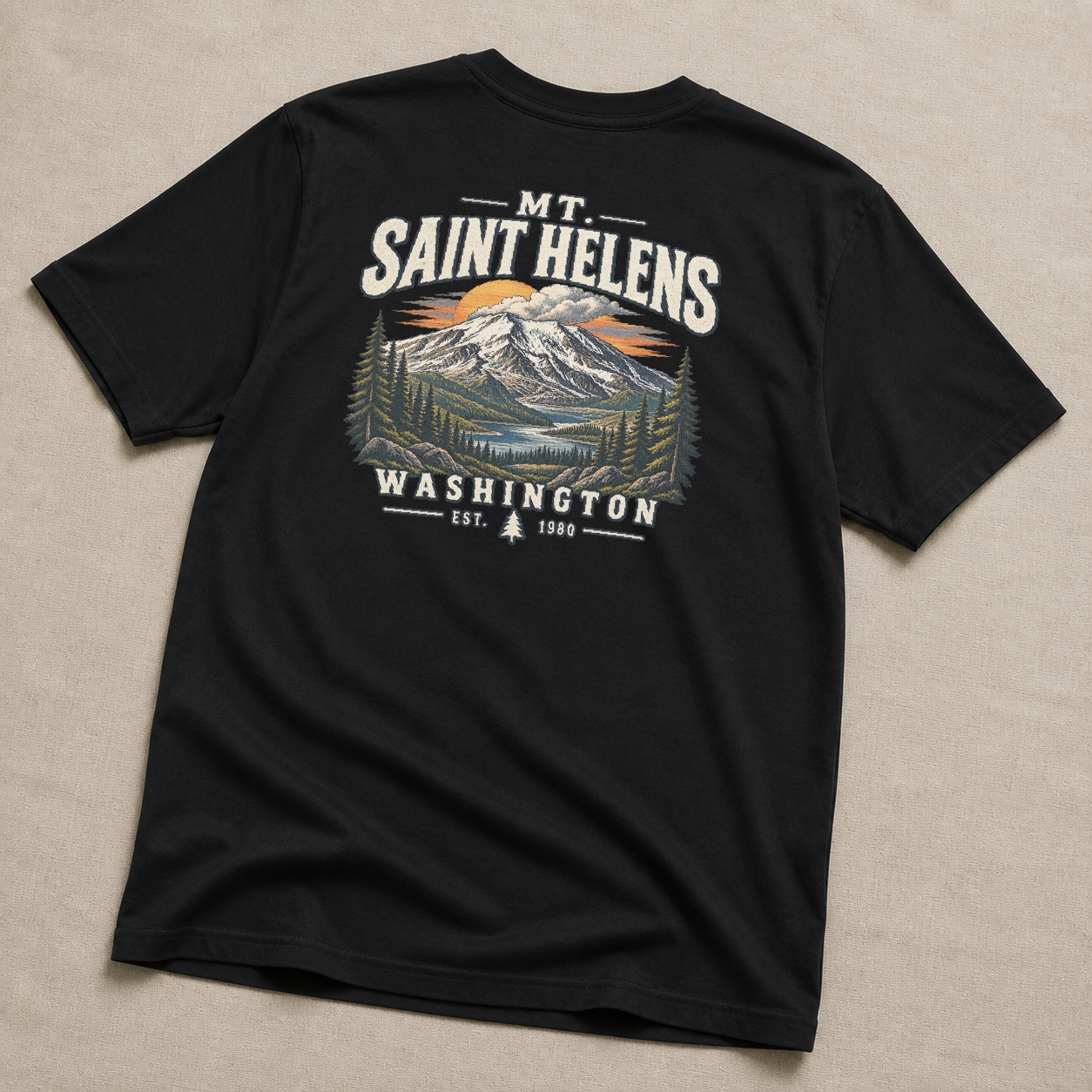 Back print view of Mt. St. Helens Mountain Collection Tee