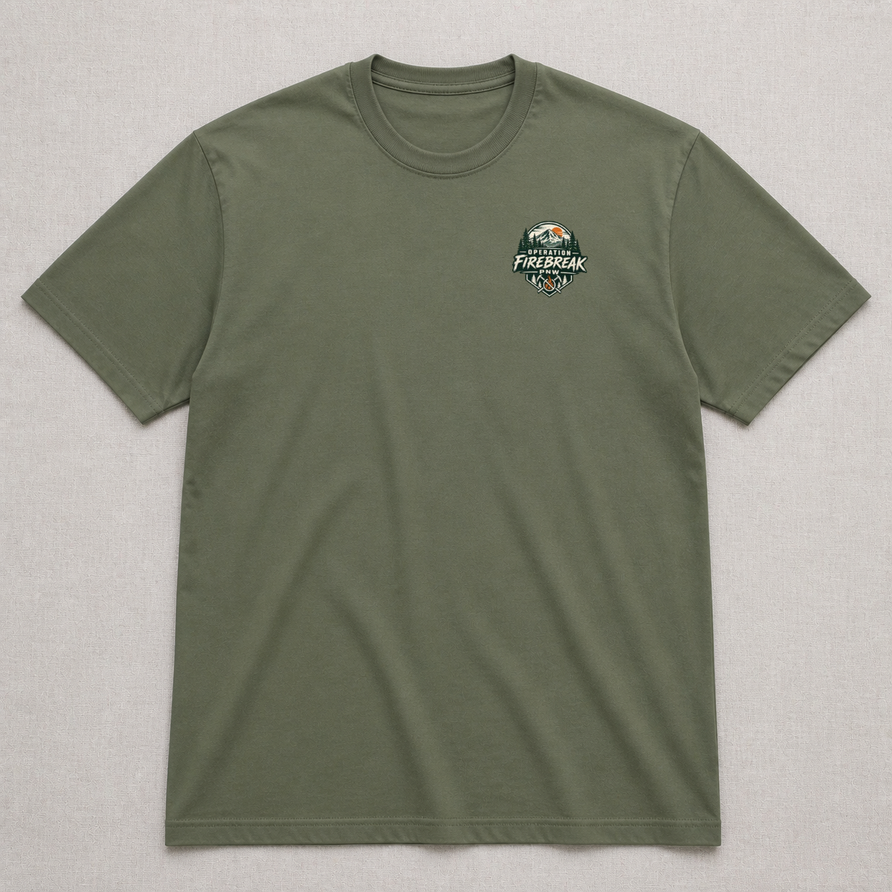 Front print view of Operation Firebreak PNW Shirt