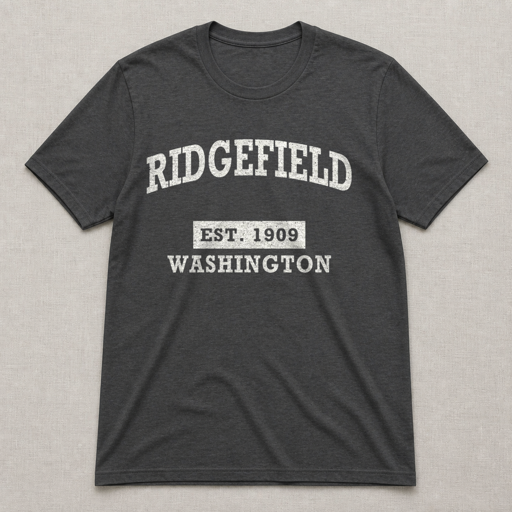 Front print view of Ridgefield WA EST. 1909 Vintage Shirt