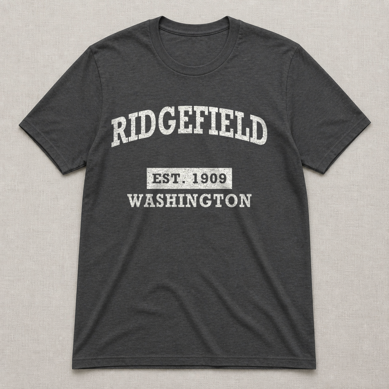 Front print view of Ridgefield WA EST. 1909 Vintage Shirt