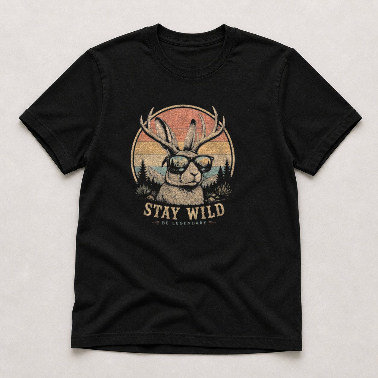 Front print view of Stay Wild Jackalope Toddler T-Shirt