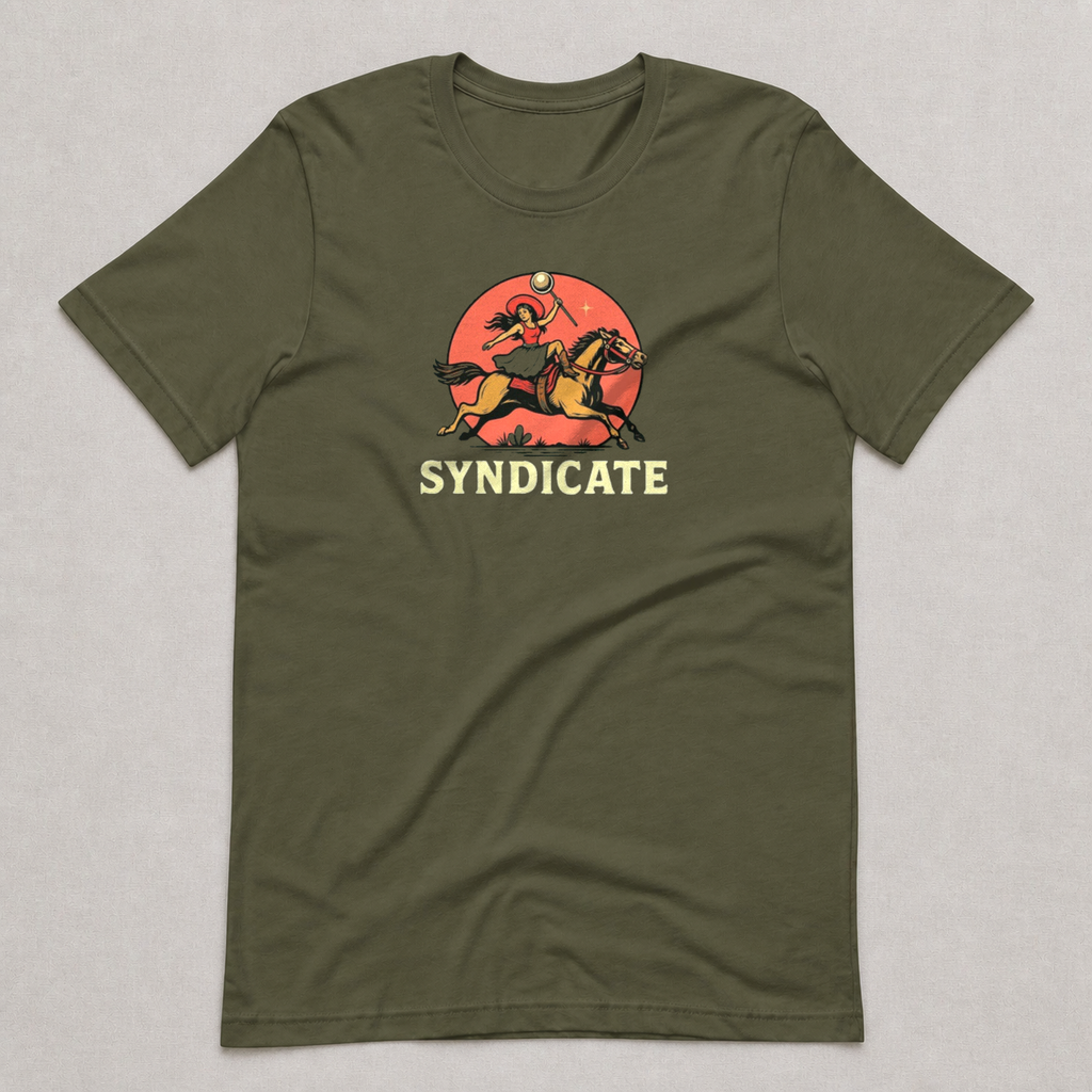 Front print view of The Pinball Club Syndicate Shirt