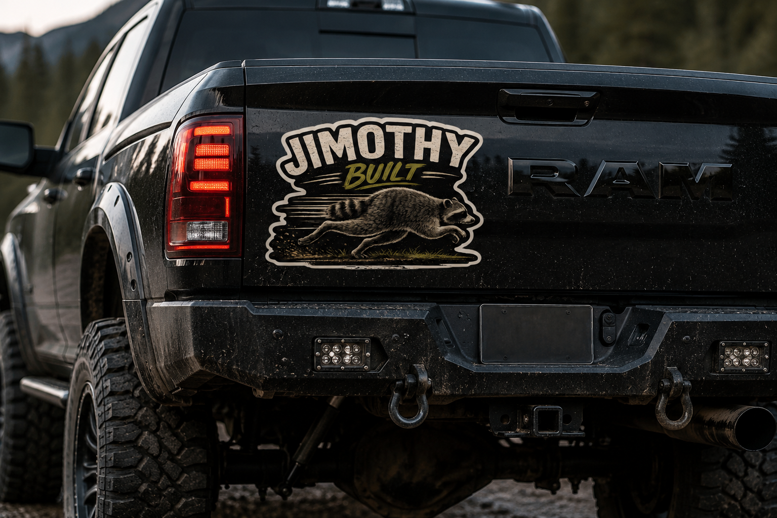 Jimothy Built Different Sticker | Die-Cut Raccoon Vinyl Decal