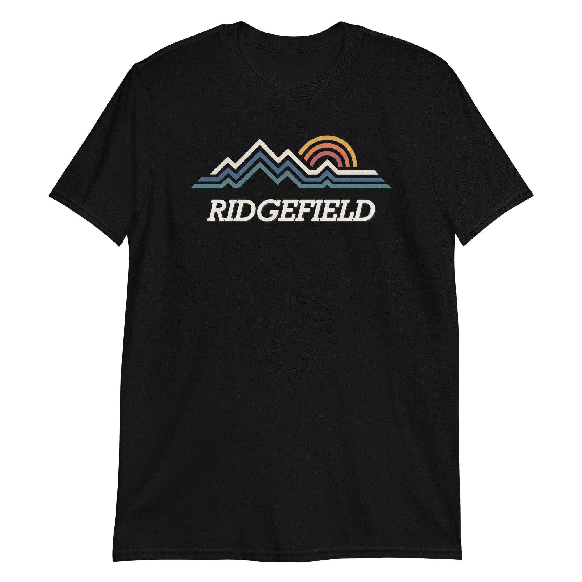 Ridgefield WA retro mountain sun hometown shirt