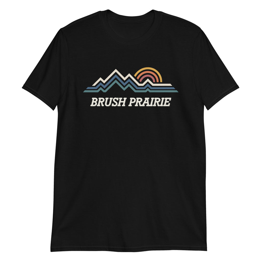 Brush Prairie WA retro mountain sun hometown shirt