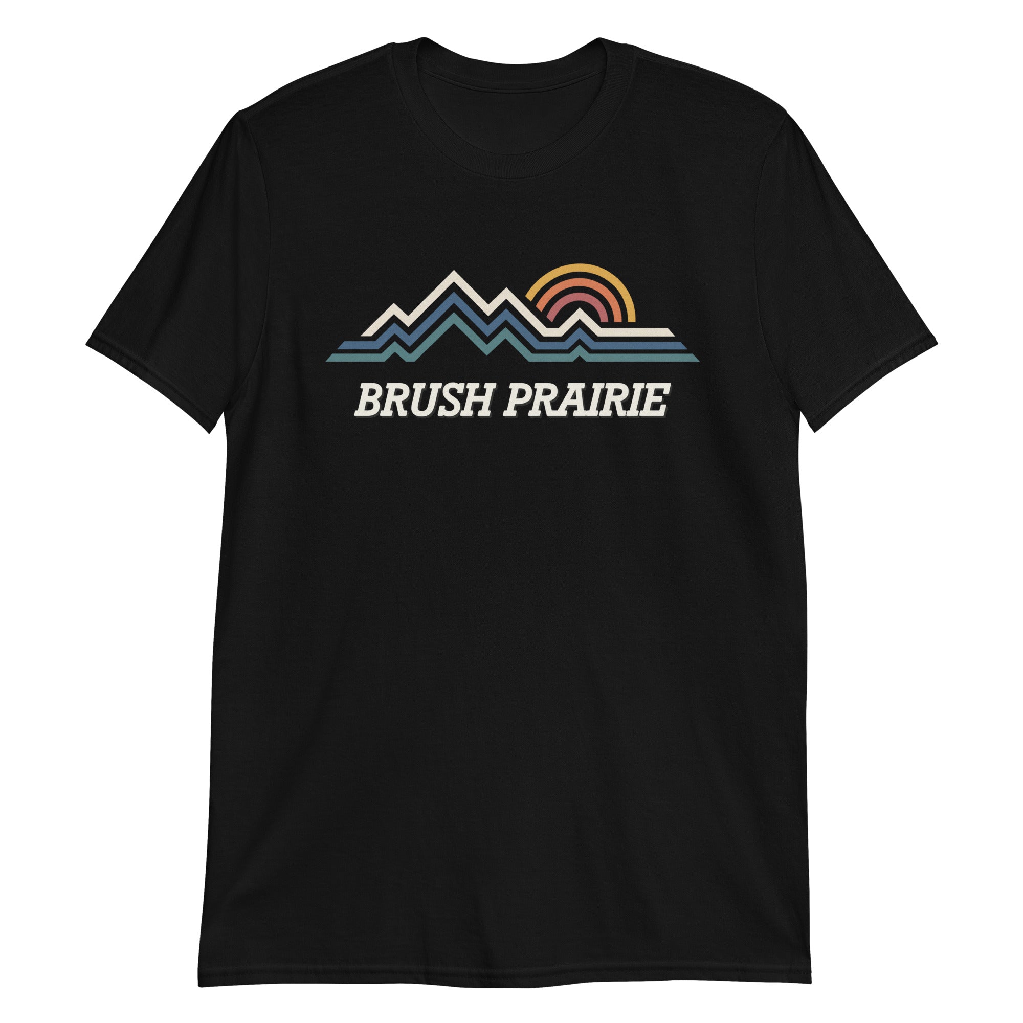 Brush Prairie WA retro mountain sun hometown shirt