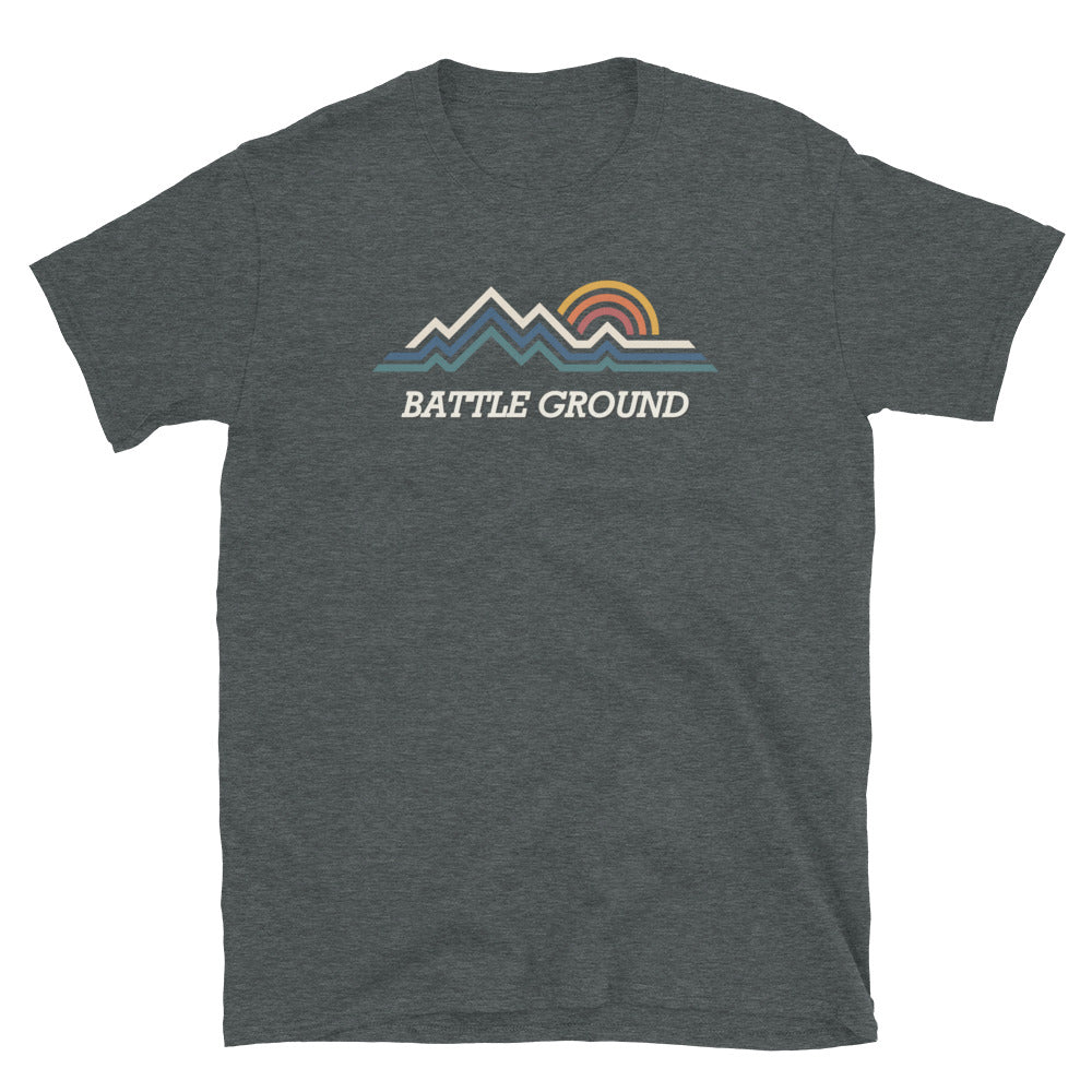 Battle Ground WA retro mountain sun hometown shirt