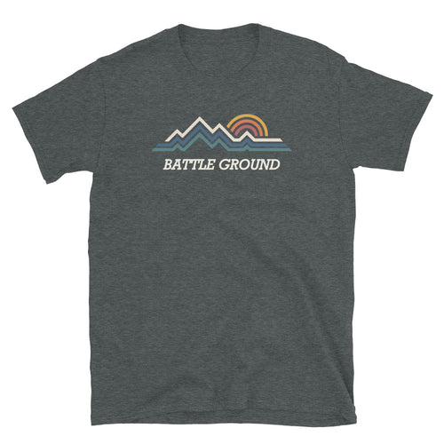 Battle Ground WA retro mountain sun hometown shirt