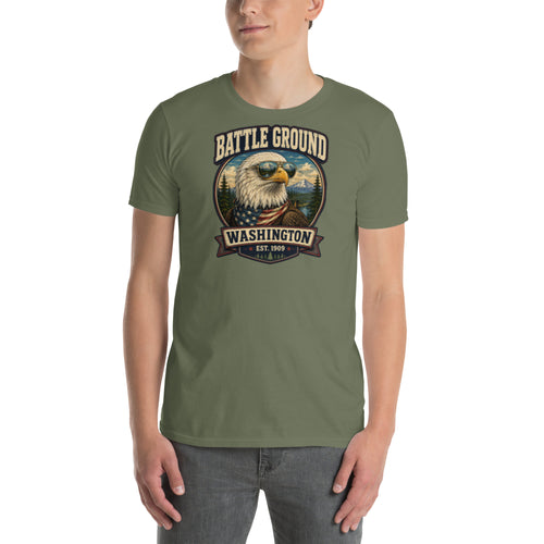 Battle Ground WA patriotic bald eagle sunglasses American flag shirt